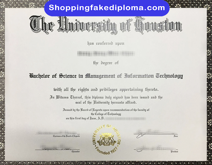 University of Houston fake Degree, University of Houston diploma