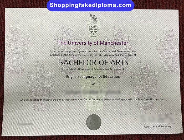University of Manchester fake Degree, University of Manchester diploma
