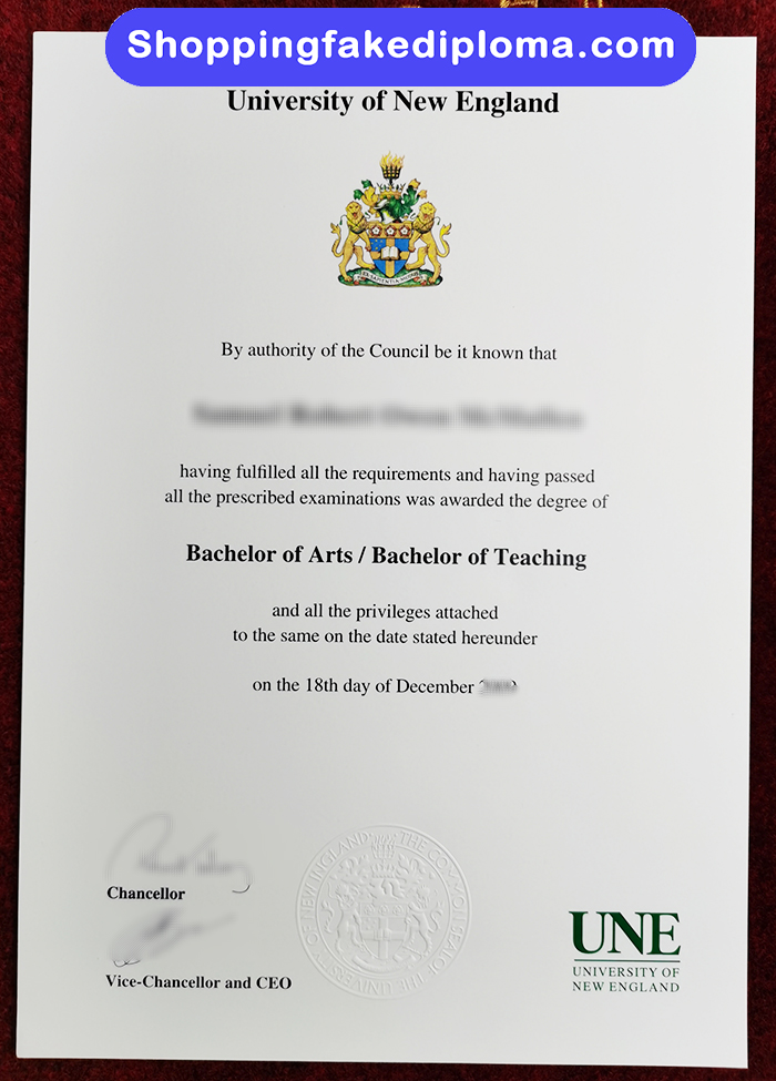 University of New England fake Degree, University of New England diploma