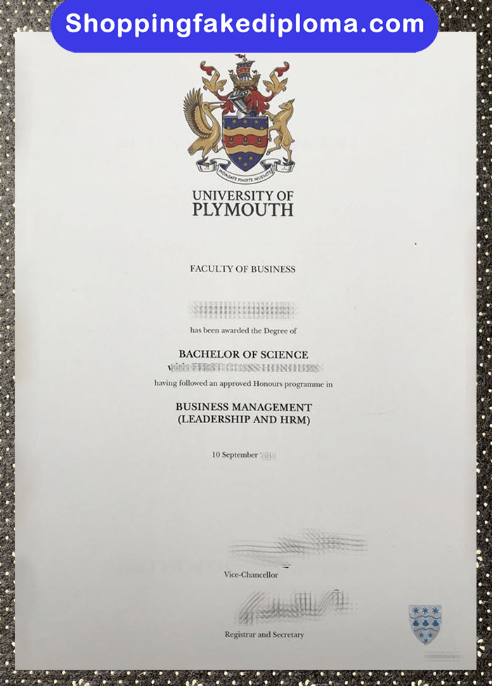 University of Plymouth fake degree, University of Plymouth diploma