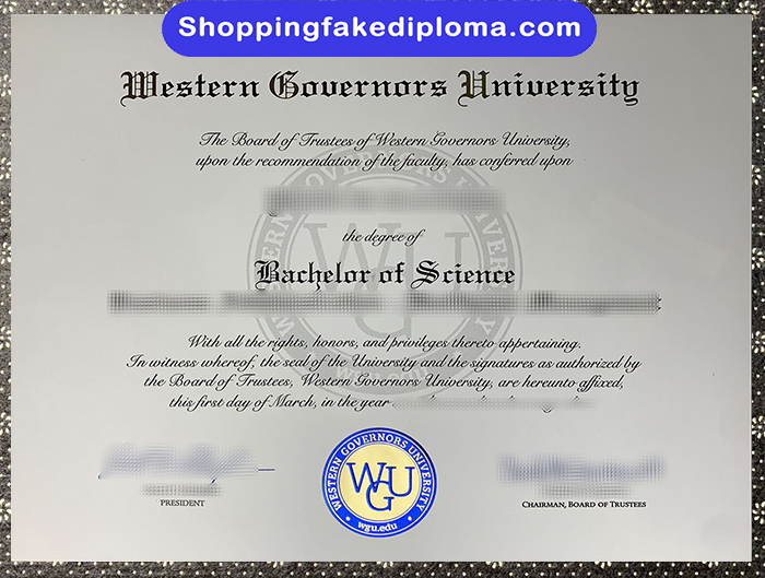 Western Governors University fake Degree, Western Governors University diploma