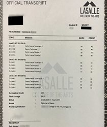 What is the role of obtaining Lasalle College of the arts transcript?