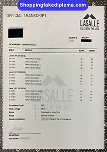 Lassale College transcript, fake Lassale College transcript