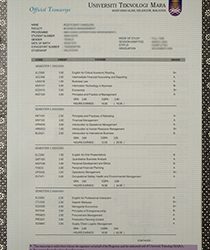 University Technology Mara fake transcript