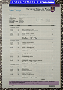 University Technology Mara transcript, fake University Technology Mara transcript