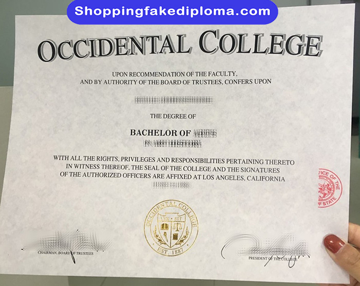 occidental college fake degree, occidental college diploma