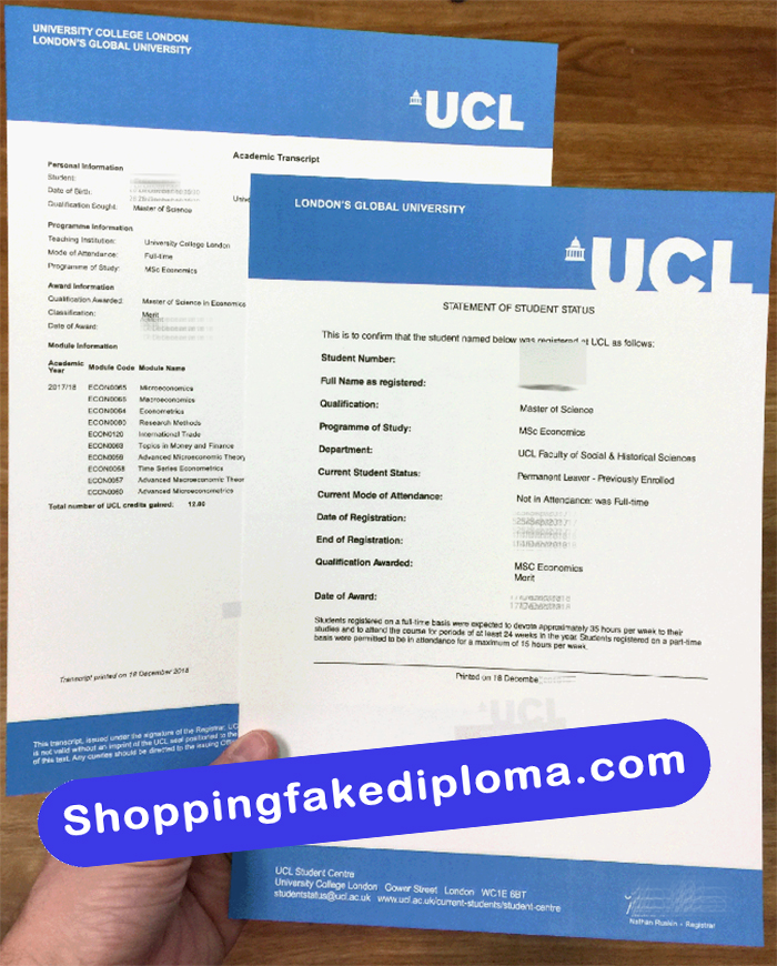 UCL Transcript, buy UCL Transcript